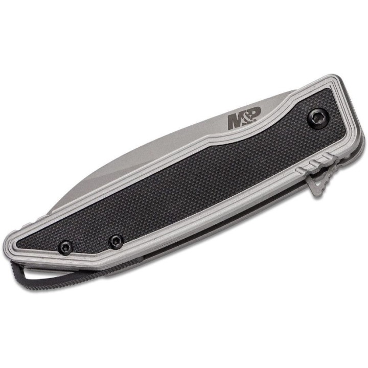 Couteau Smith&Wesson M&P Sear A/O Lame Acier 8Cr13MoV Manche Acier/G10 Linerlock Clip SW1122580 - Livraison Gratuite