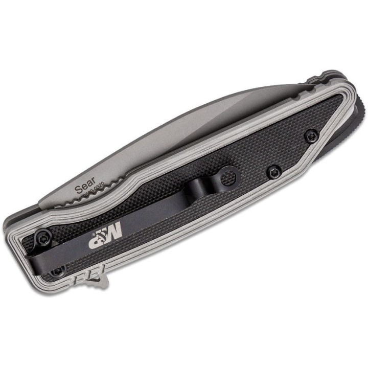 Couteau Smith&Wesson M&P Sear A/O Lame Acier 8Cr13MoV Manche Acier/G10 Linerlock Clip SW1122580 - Livraison Gratuite
