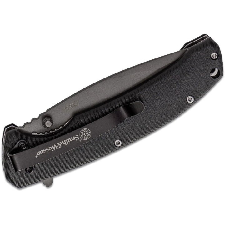 Couteau Smith&Wesson Velocite A/O Lame Acier 8Cr13MoV Manche Polymer Linerlock Clip SW1122573 - Livraison Gratuite