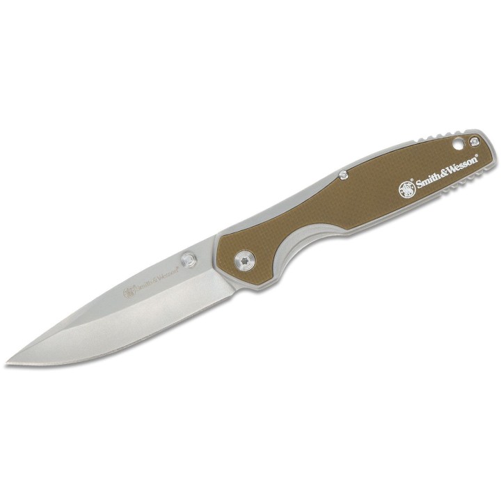 Couteau Smith&Wesson Cleft A/O Lame Acier 8Cr13MoV Manche Acier/G10 Linerlock Clip SW1122572 - Livraison Gratuite