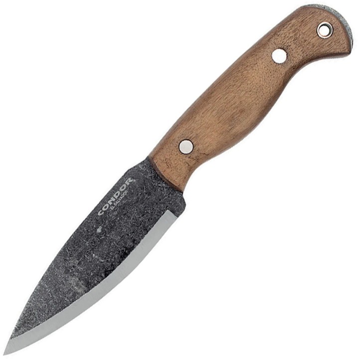 Couteau Bushcraft Condor Wayfinder Lame Acier Carbone 1095 Manche Noyer Etui Cuir CTK283052HC - Livraison Gratuite