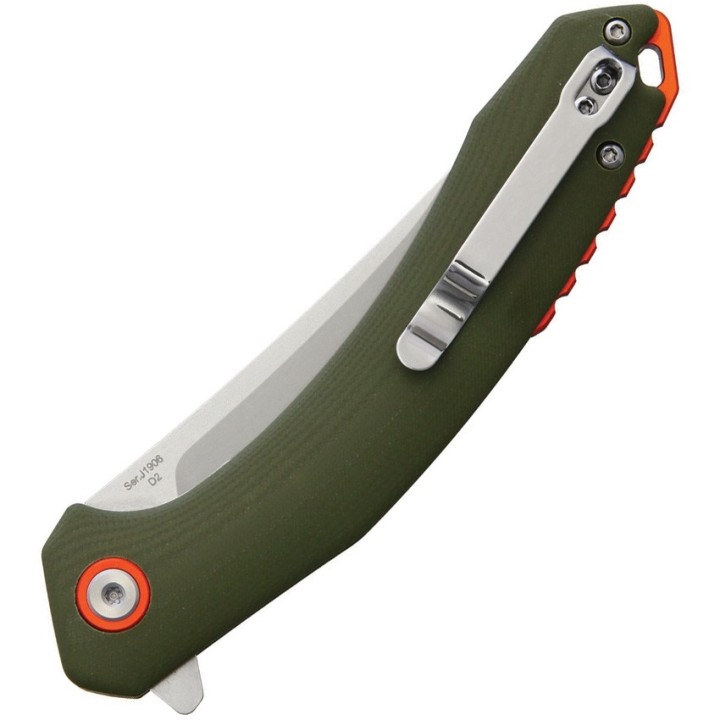 J1906GNC Couteau CJRB Gobi Green Lame Acier D2 Stonewash Manche G10 - Livraison Gratuite