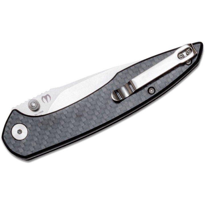 Couteau CJRB Cutlery Centros Carbon Fiber Lame Acier D2 Manche G10 Clip J1905CF - Livraison Gratuite