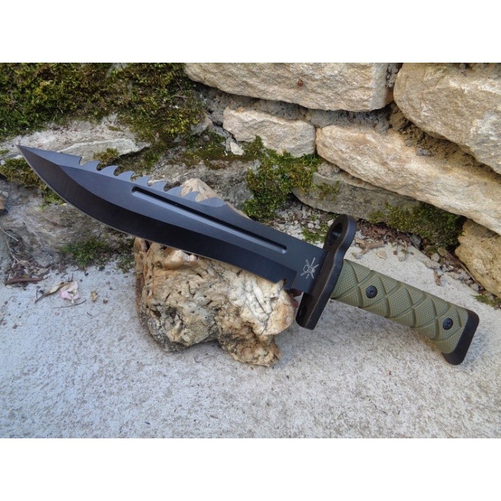 Couteau de Combat Frost Cutlery Tactical Lame Acier 3Cr13 Manche Abs Etui Plastique Rigide FTX442B - Livraison Gratuite