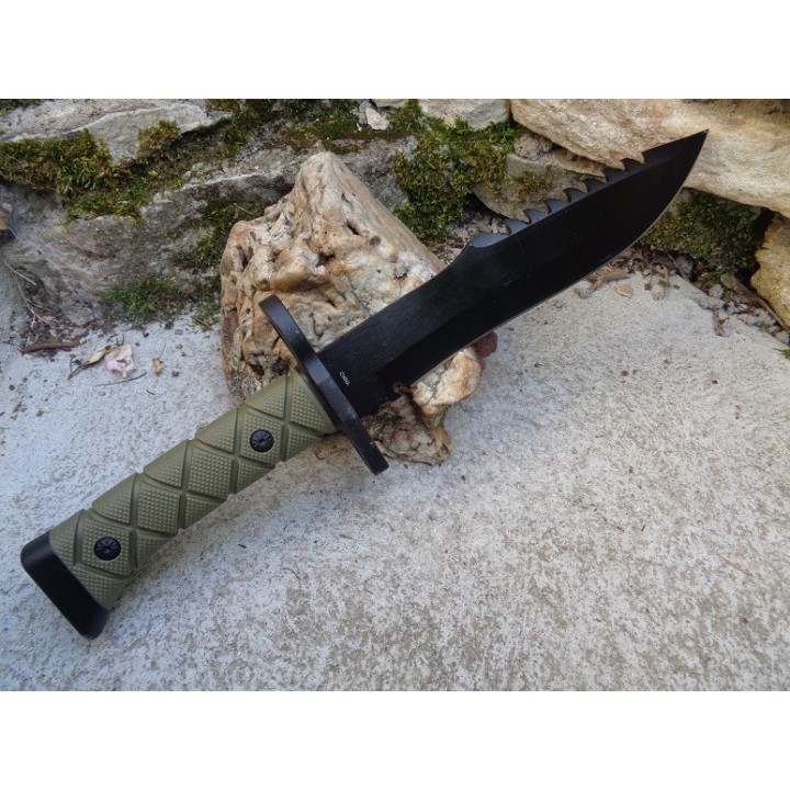 Couteau de Combat Frost Cutlery Tactical Lame Acier 3Cr13 Manche Abs Etui Plastique Rigide FTX442B - Livraison Gratuite