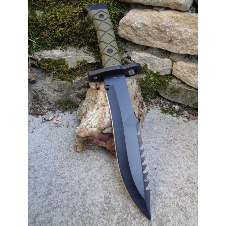 Couteau de Combat Frost Cutlery Tactical Lame Acier 3Cr13 Manche Abs Etui Plastique Rigide FTX442B - Livraison Gratuite