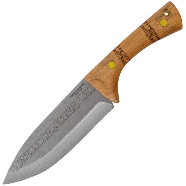 Couteau Bushcraft Condor Pictus Lame Acier Carbone 1095 Manche Bois Etui Cuir Made Salvador CTK394161HC - Livraison Gratuite