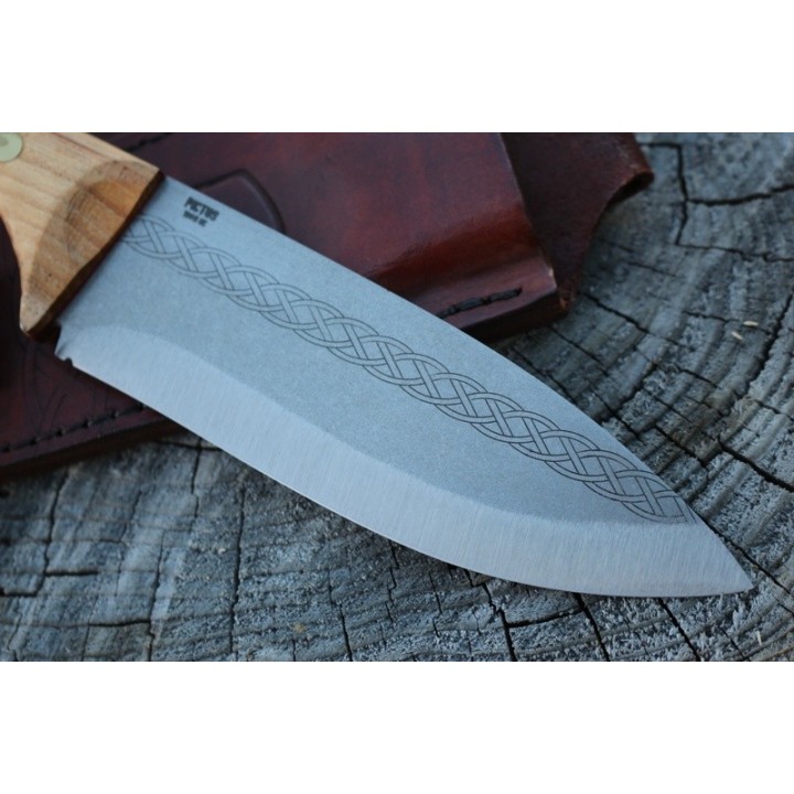 Couteau Bushcraft Condor Pictus Lame Acier Carbone 1095 Manche Bois Etui Cuir Made Salvador CTK394161HC - Livraison Gratuite