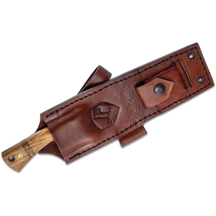 Couteau Bushcraft Condor Pictus Lame Acier Carbone 1095 Manche Bois Etui Cuir Made Salvador CTK394161HC - Livraison Gratuite
