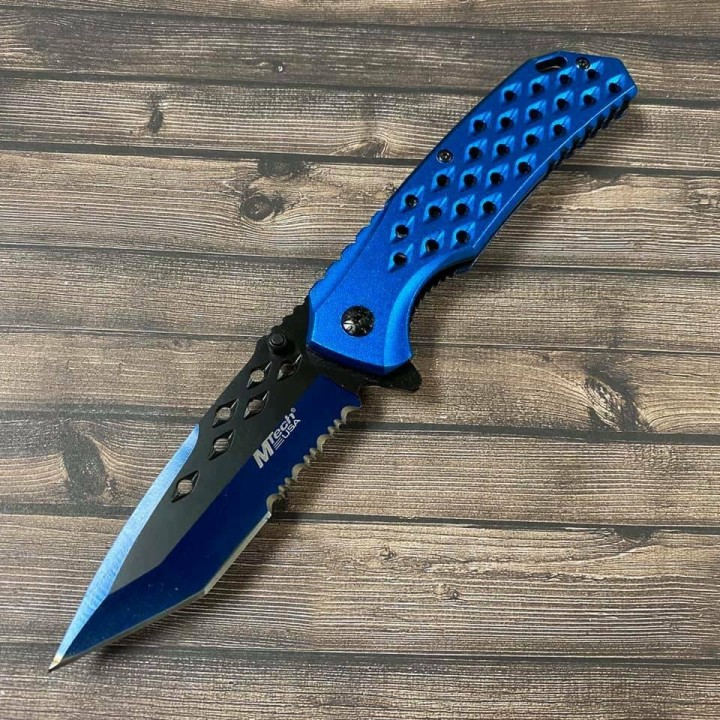 Lot de 3 Couteau Mtech Tactical Urban A/O Tanto Acier Carbone/Inox Manche Alu Blue MTA931BL - Livraison Gratuite