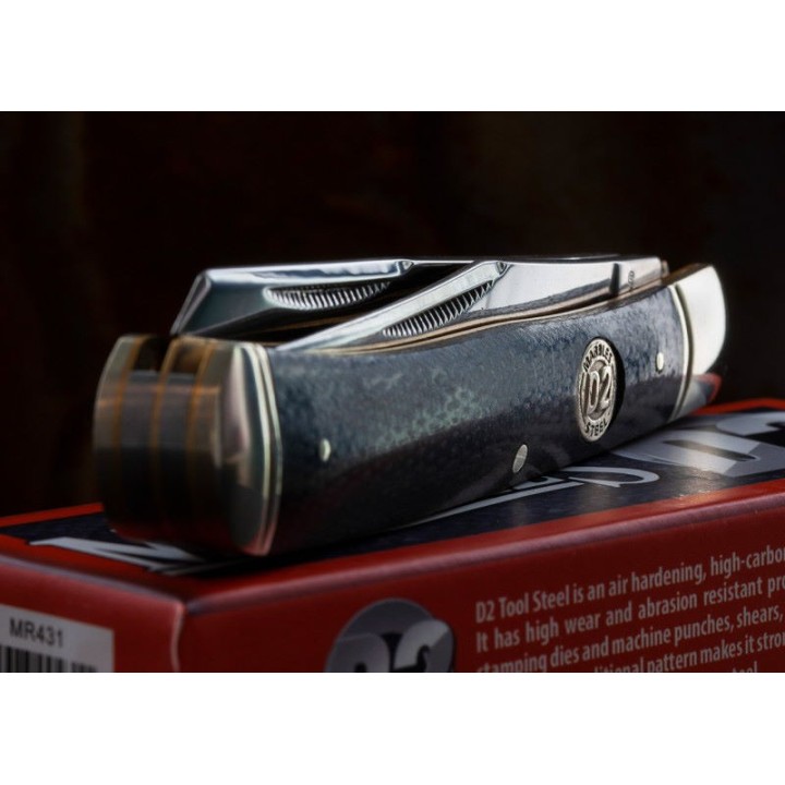Couteau Canif Marbles Trapper 2 Lames Acier D2 Manche Micarta Black MR434 - Livraison Gratuite