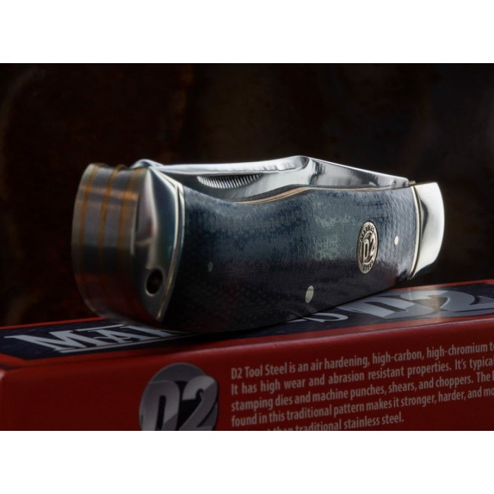 Couteau Saddlehorn Jumbo Trapper 2 Lames Acier D2 Manche Micarta Marbles MR433 - Livraison Gratuite