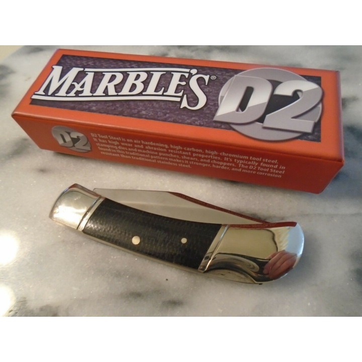 Couteau Marbles Lockback D2 Lame Acier D2 Manche Micarta MR432 - Livraison Gratuite