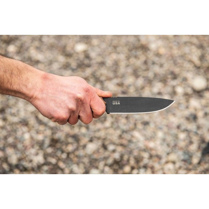 Couteau TOPS Baja 4.5 Reserve Edition Acier Carbone 1095 Manche Micarta Etui Cuir Made USA TPBAJA45R - Livraison Gratuite