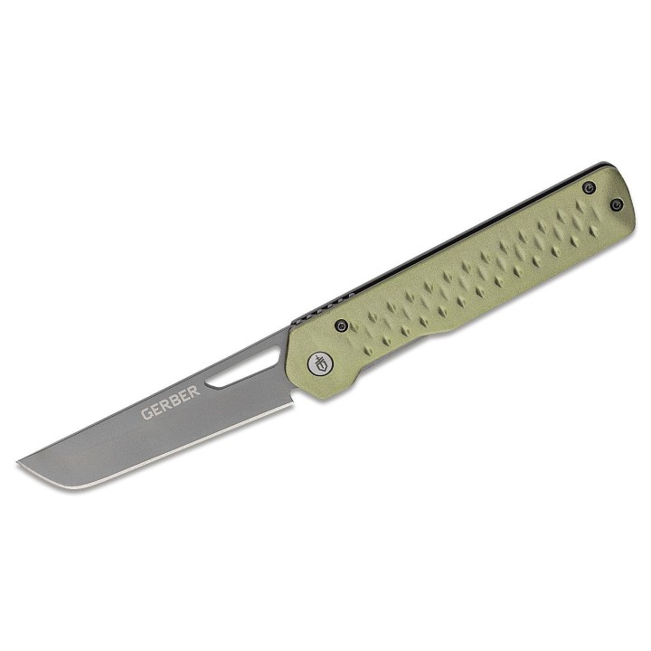 Couteau Gerber Ayako Tanto Green Lame Acier 7Cr17MoV Manche Aluminium/Acier G1690 - Livraison Gratuite