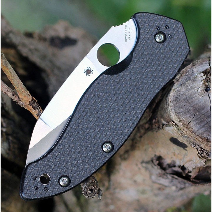 Couteau Spyderco Canis Compression Lock Lame Acier S30V Manche Fibre Carbone/G10 Clip SC248CFP - Livraison Gratuite