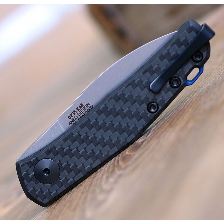 Couteau Zero Tolerance Slip Joint Lame Acier CPM-20CV Manche Fibre de Carbone Made USA ZT0235 - Livraison Gratuite