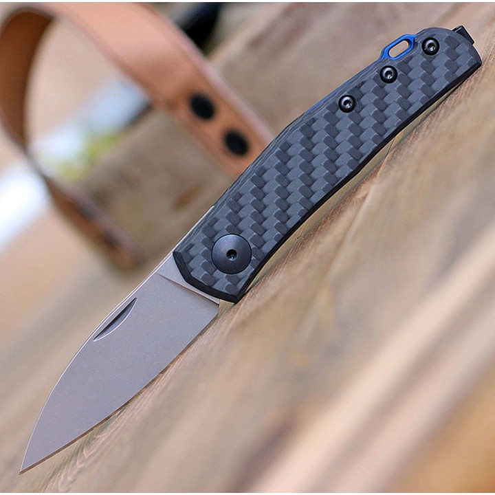 Couteau Zero Tolerance Slip Joint Lame Acier CPM-20CV Manche Fibre de Carbone Made USA ZT0235 - Livraison Gratuite