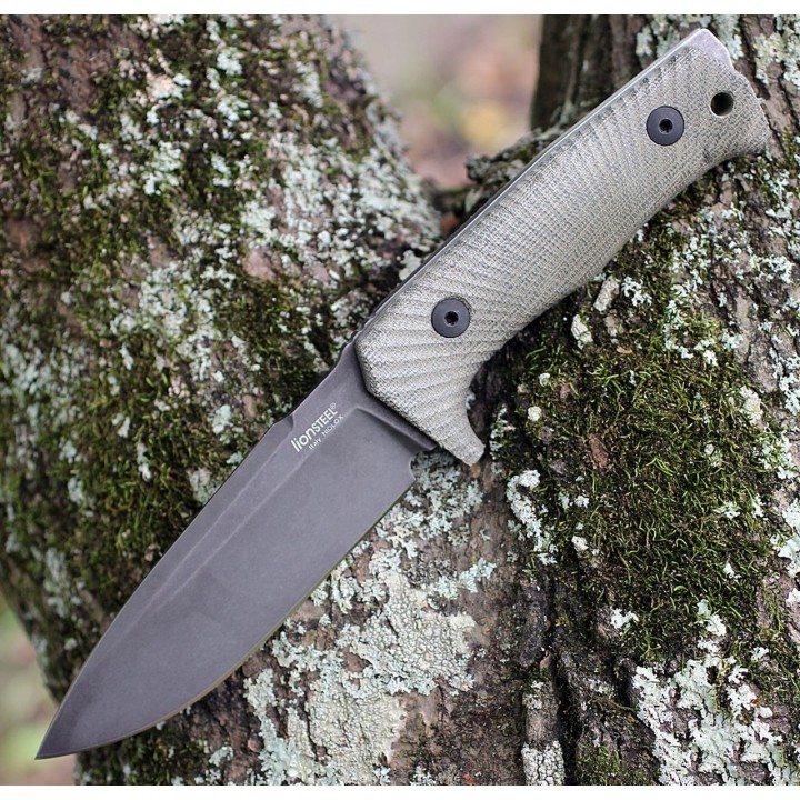 Couteau LionSTEEL T5 Niolox Manche Micarta Lame Acier Niolox Etui Cuir Made Italy LSTT5BCVG - Livraison Gratuite