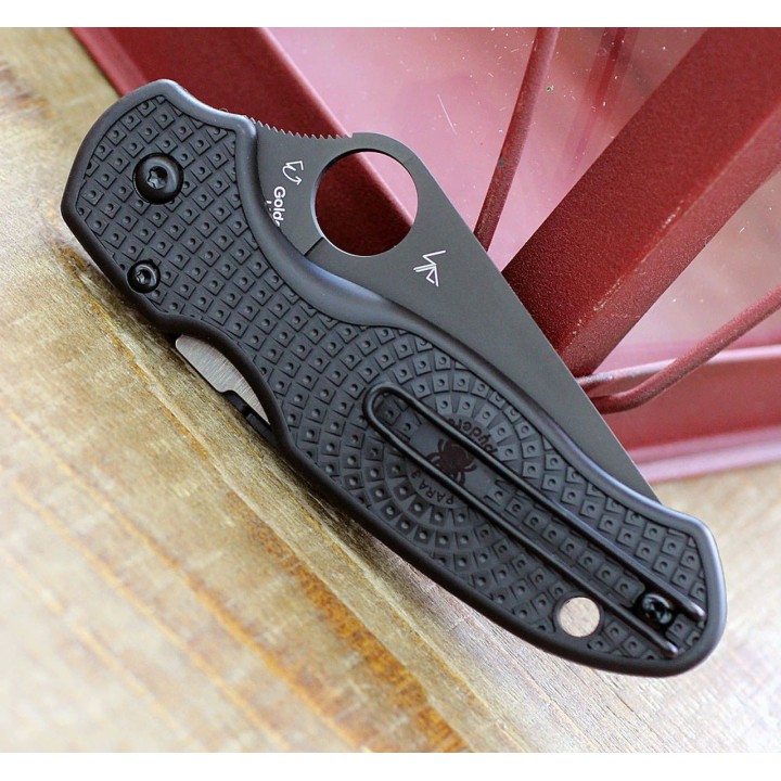 Couteau Spyderco Para 3 Compression Lock Manche FRN Lame Black CTS-BD1N Clip Made USA SC223PBBK - Livraison Gratuite