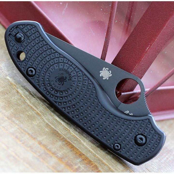 Couteau Spyderco Para 3 Compression Lock Manche FRN Lame Black CTS-BD1N Clip Made USA SC223PBBK - Livraison Gratuite