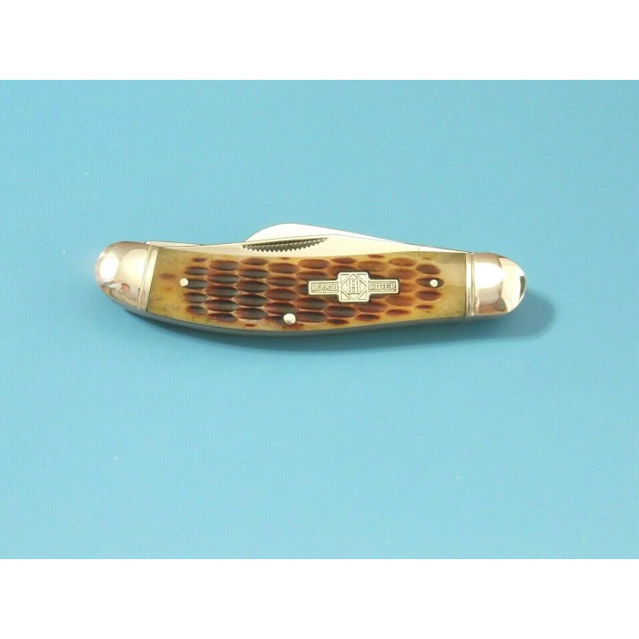 Couteau Canif Rough Rider Sowbelly Stockman Amber Bone 3 Lames Acier 440 Manche Os RR080 - Livraison Gratuite