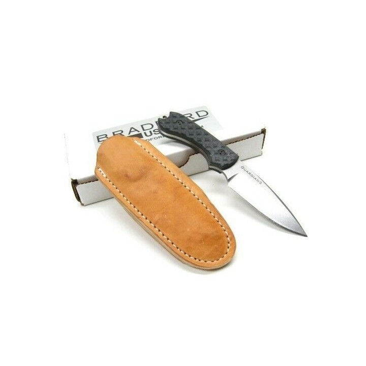 BRAD01 Couteau Bradford Knives Guardian 3 Lame Acier N690 Manche G-10 handles Etui Cuir Made USA - Livraison Gratuite