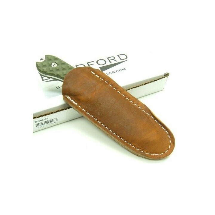 BRAD02 Couteau Bradford Knives Guardian 3 Lame Acier N690 Manche G-10 Green Etui Cuir Made USA - Livraison Gratuite