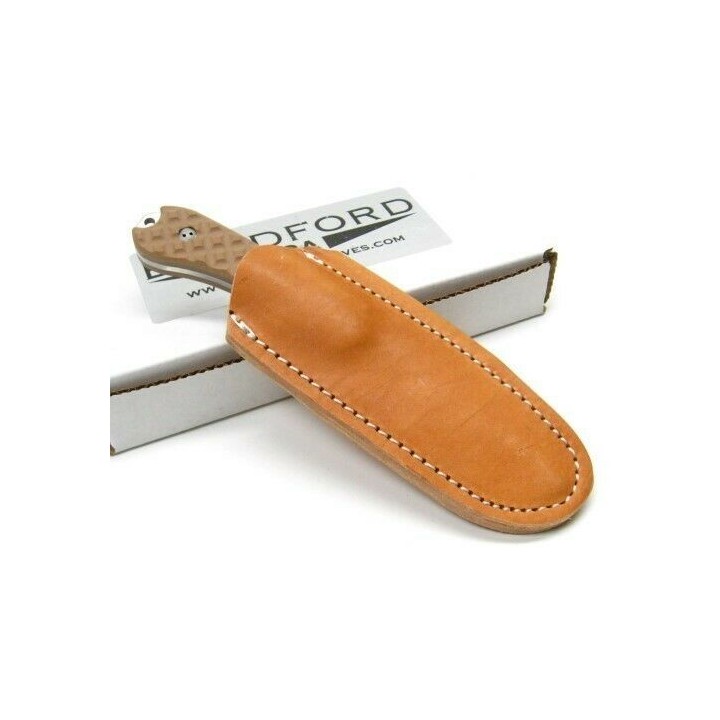 BRAD03 Couteau Bradford Knives Guardian 3 Lame Acier N690 Manche G-10 Brown Etui Cuir Made USA - Livraison Gratuite