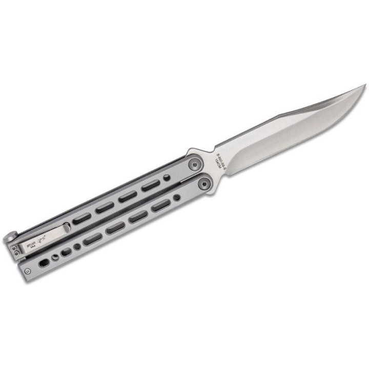 BC800SSS Couteau Bear Song VIII Gray Stainless Lame Acier 154CM Manche Acier Made USA - Livraison Gratuite