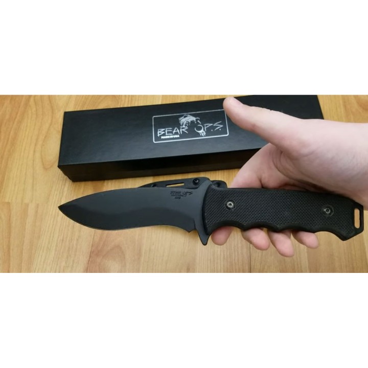 BCCC200B4B Couteau Bear Ops Constant Acier Carbone 1095 Manche G10 Etui Kydex USA - Livraison Gratuite