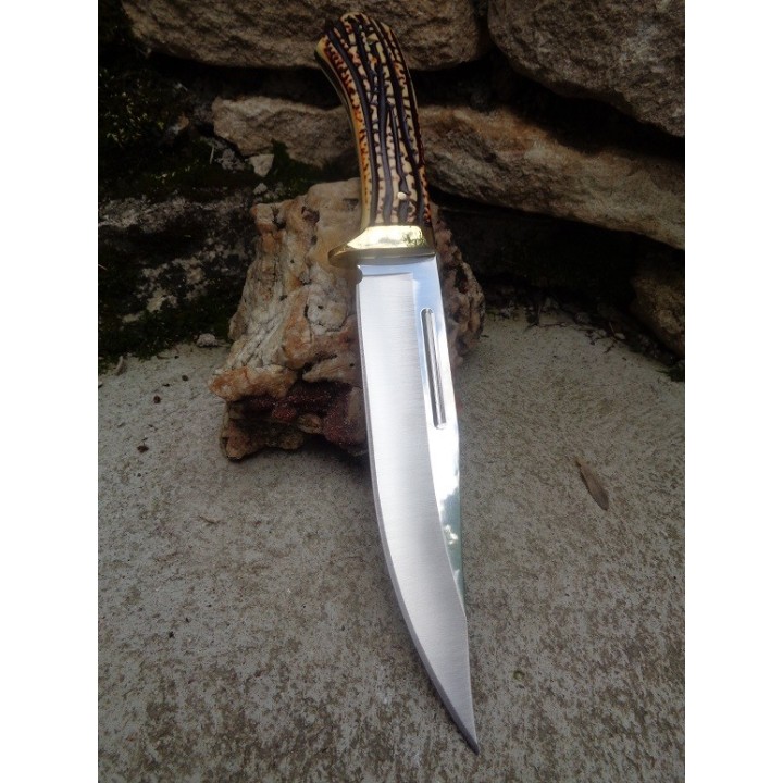 Couteau Poignard de Chasse Frost Cutlery Sharps Lame Acier 420 Manche Cerfé ABS Etui Nylon FSHP137SBR - Livraison Gratuite