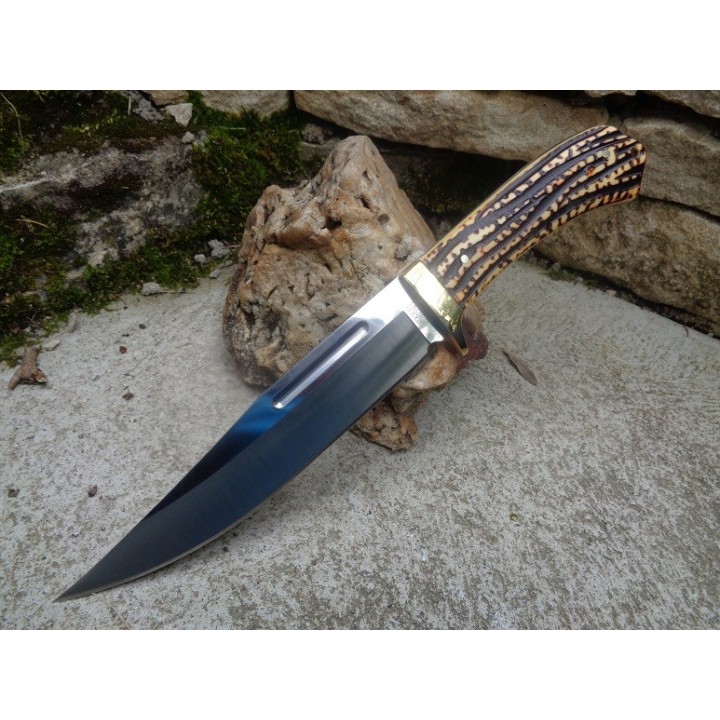 Couteau Poignard de Chasse Frost Cutlery Sharps Lame Acier 420 Manche Cerfé ABS Etui Nylon FSHP137SBR - Livraison Gratuite
