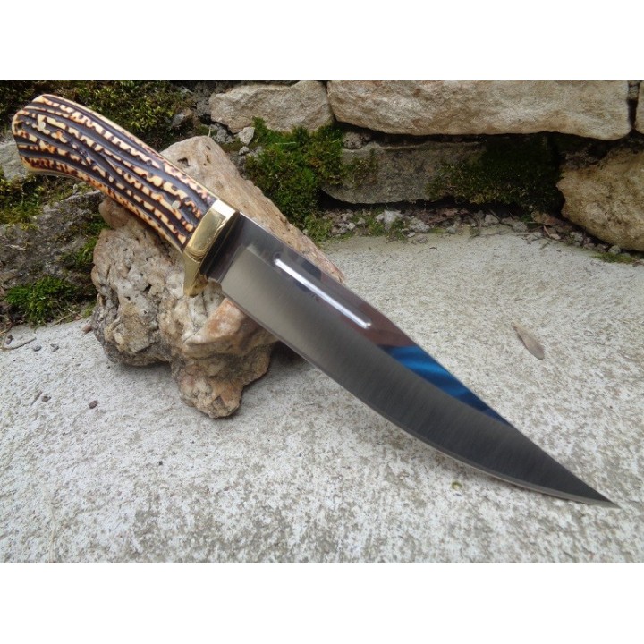 Couteau Poignard de Chasse Frost Cutlery Sharps Lame Acier 420 Manche Cerfé ABS Etui Nylon FSHP137SBR - Livraison Gratuite