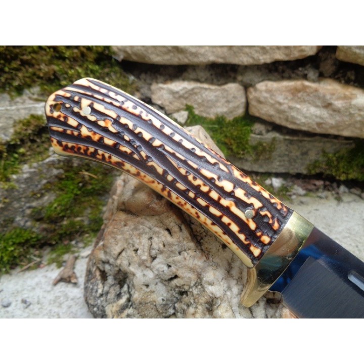 Couteau Poignard de Chasse Frost Cutlery Sharps Lame Acier 420 Manche Cerfé ABS Etui Nylon FSHP137SBR - Livraison Gratuite