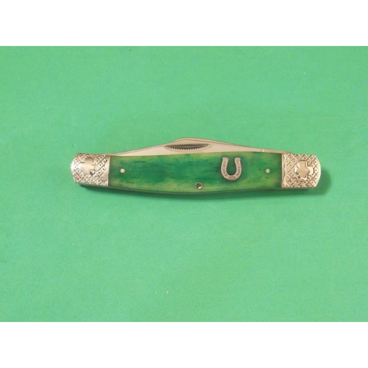 RR1057 Couteau Rough Rider Stockman Stroke of Luck Bone Manche Os Lames Acier 440 - Livraison Gratuite