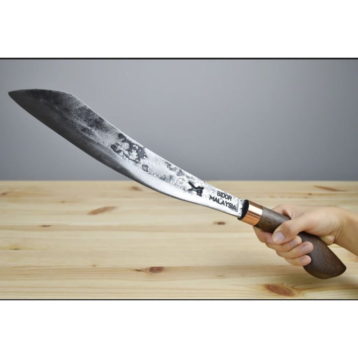 Machette My Parang Duku Chandong 12" Carbone 5160 Manche Bois Etui Nylon Made In Malaysia MYPCDG12 - Livraison Gratuite