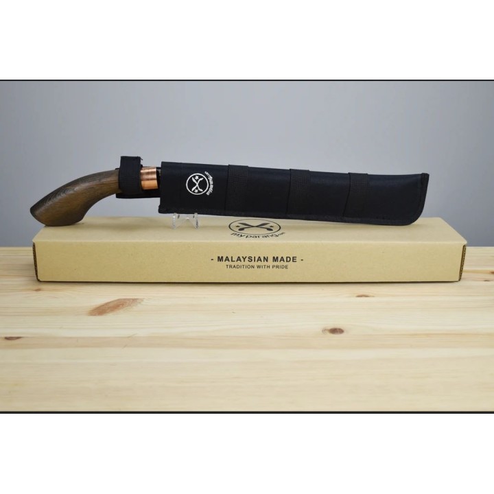 Machette My Parang Golok 115 Machete Carbone 5160 Manche Bois Etui Nylon Made In Malaysia MYPGLK115 - Livraison Gratuite