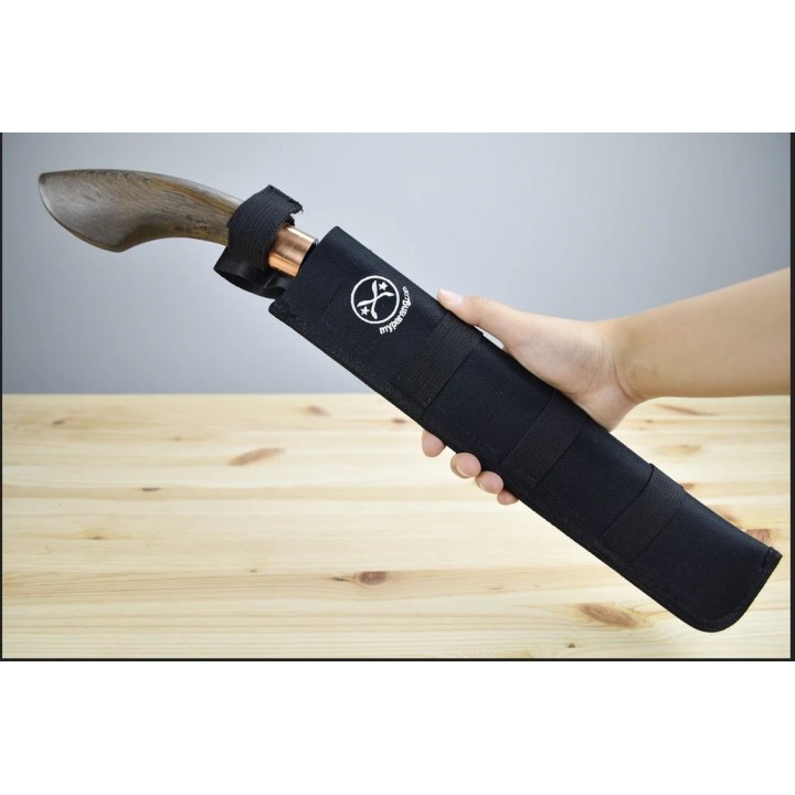 Machette My Parang Golok 115 Machete Carbone 5160 Manche Bois Etui Nylon Made In Malaysia MYPGLK115 - Livraison Gratuite