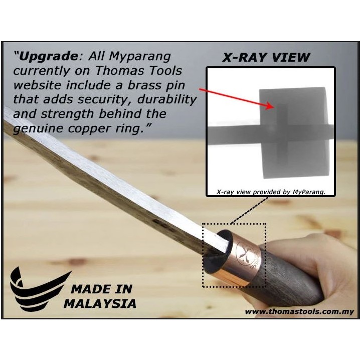 Machette My Parang Golok 135 Machete Carbone 5160 Manche Bois Etui Nylon Made In Malaysia MYPGLK135 - Livraison Gratuite