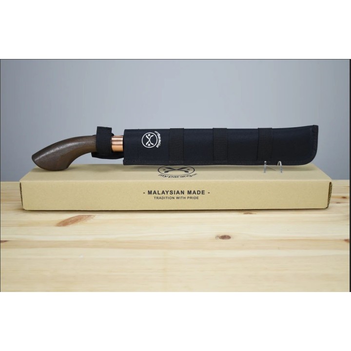 Machette My Parang Rintis Carbone 5160 Manche Bois Etui Nylon Made In Malaysia MYPRNTS12 - Livraison Gratuite