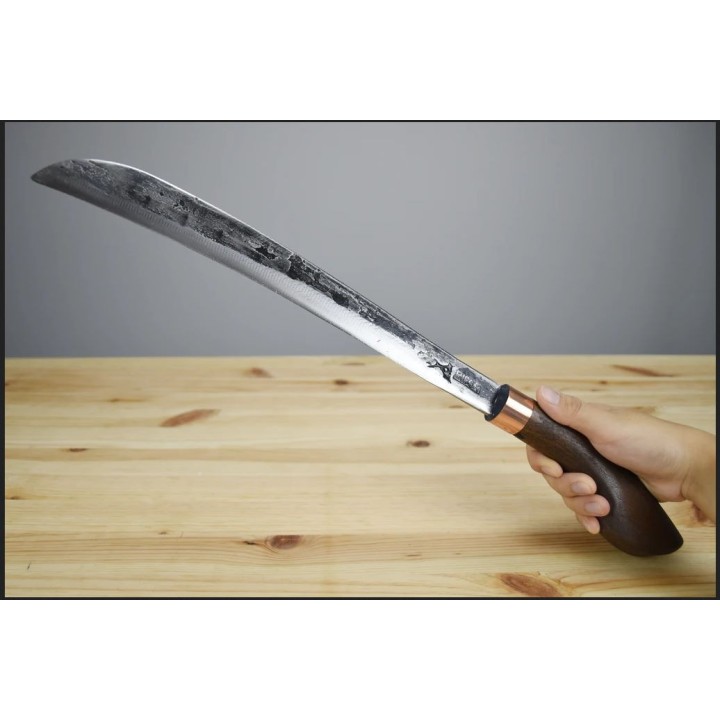 Machette My Parang Rintis Carbone 5160 Manche Bois Etui Nylon Made In Malaysia MYPRNTS12 - Livraison Gratuite