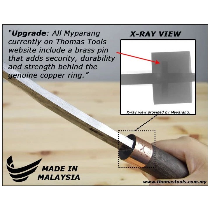 Machette My Parang Rintis Carbone 5160 Manche Bois Etui Nylon Made In Malaysia MYPRNTS12 - Livraison Gratuite