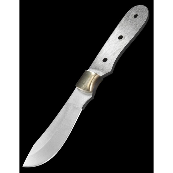 BL093 2 Lames A Customiser Skinner Lame Acier Inox Garde en Laiton - Livraison Gratuite