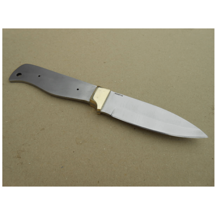 BL125 Lot de 2 Lames A Customiser le manche Lame Spear Point Garde en Laiton - Livraison Gratuite