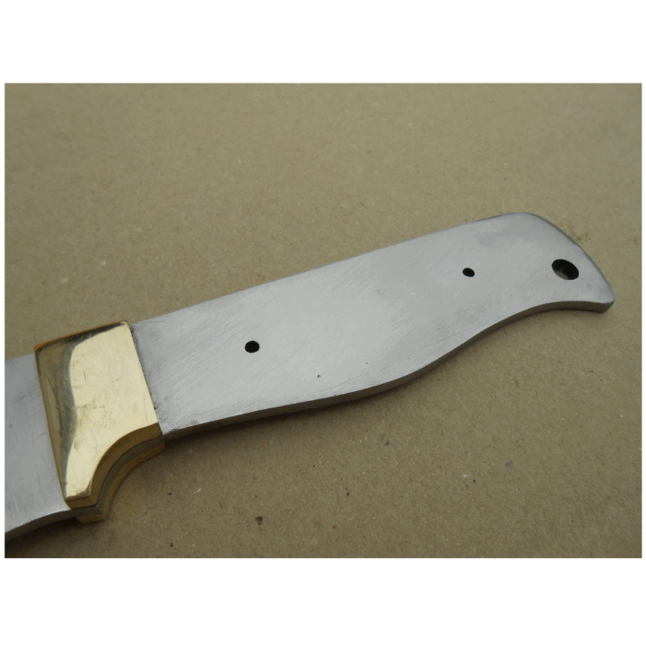 BL125 Lot de 2 Lames A Customiser le manche Lame Spear Point Garde en Laiton - Livraison Gratuite