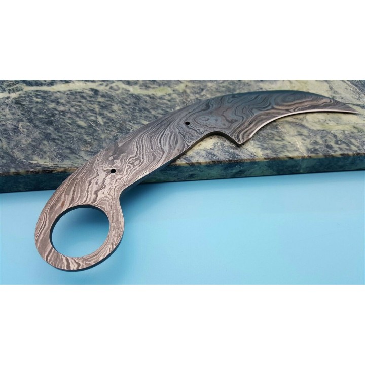 BL127D Lame A Customiser le Manche Lame Karambit Acier Damas 256 Couches - Livraison Gratuite