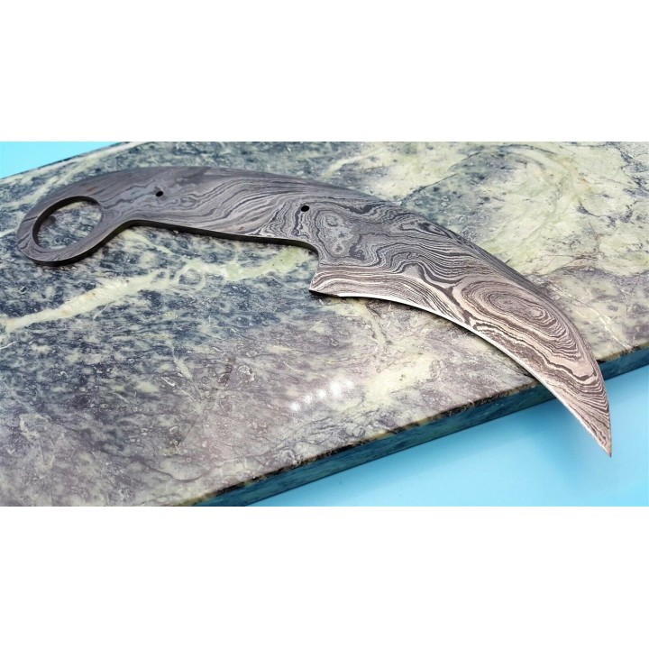 BL127D Lame A Customiser le Manche Lame Karambit Acier Damas 256 Couches - Livraison Gratuite