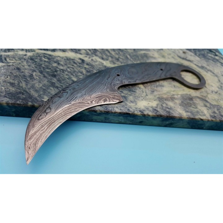 BL127D Lame A Customiser le Manche Lame Karambit Acier Damas 256 Couches - Livraison Gratuite
