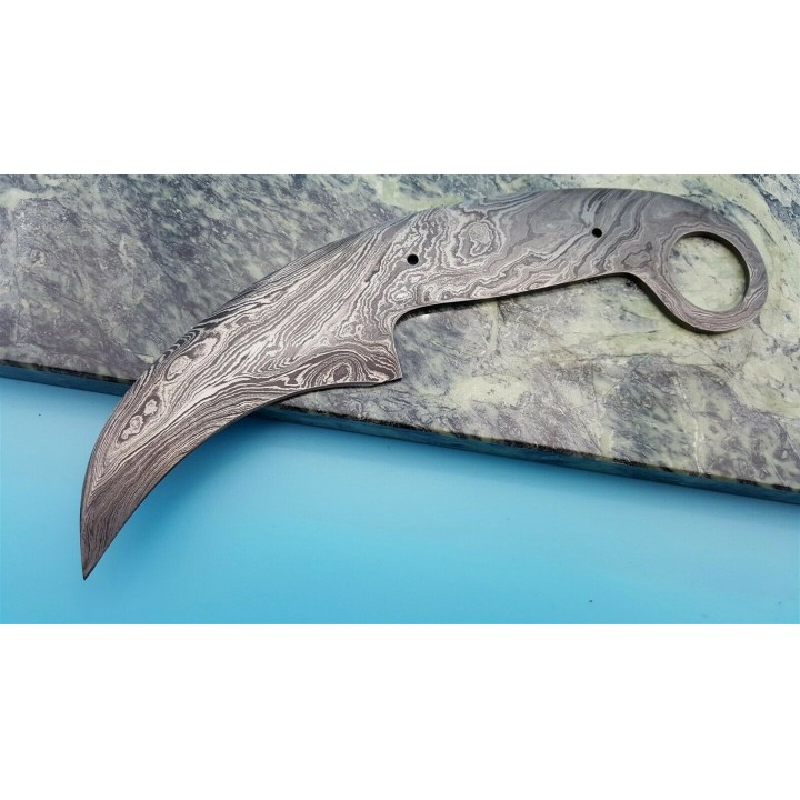 BL127D Lame A Customiser le Manche Lame Karambit Acier Damas 256 Couches - Livraison Gratuite